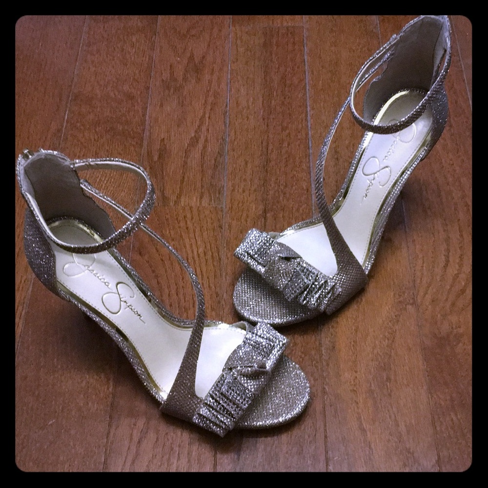 Jessica Simpson sparkle gold heel